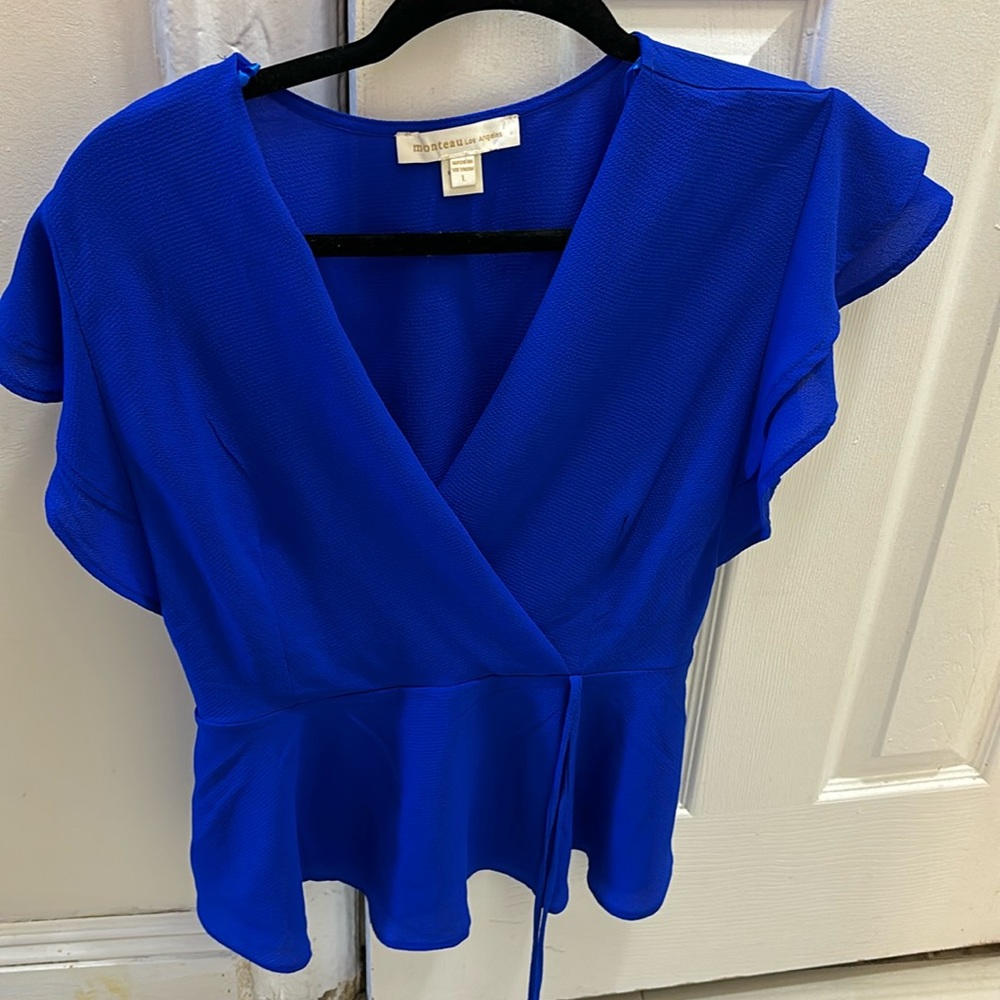 Blue blouse top